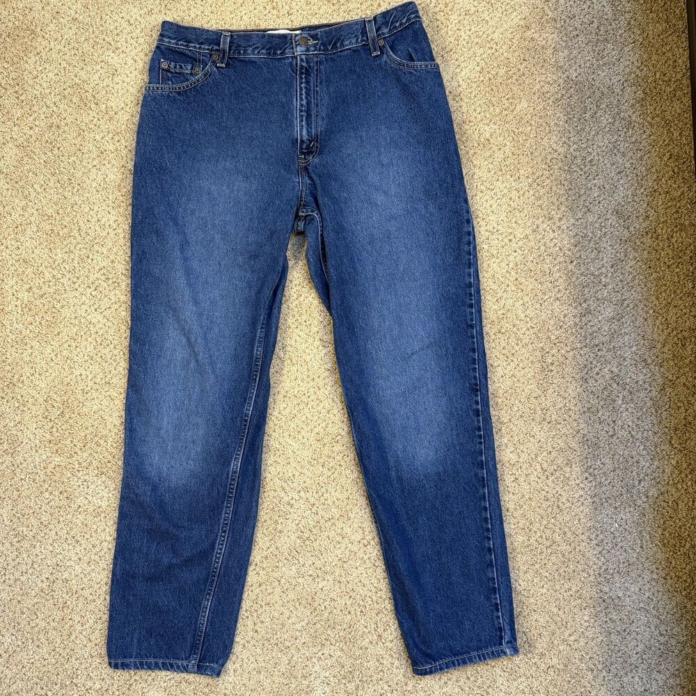 Levi Strauss Signature Jeans Womens 18 Long Blue Relaxed Fit 100% Cotton Denim